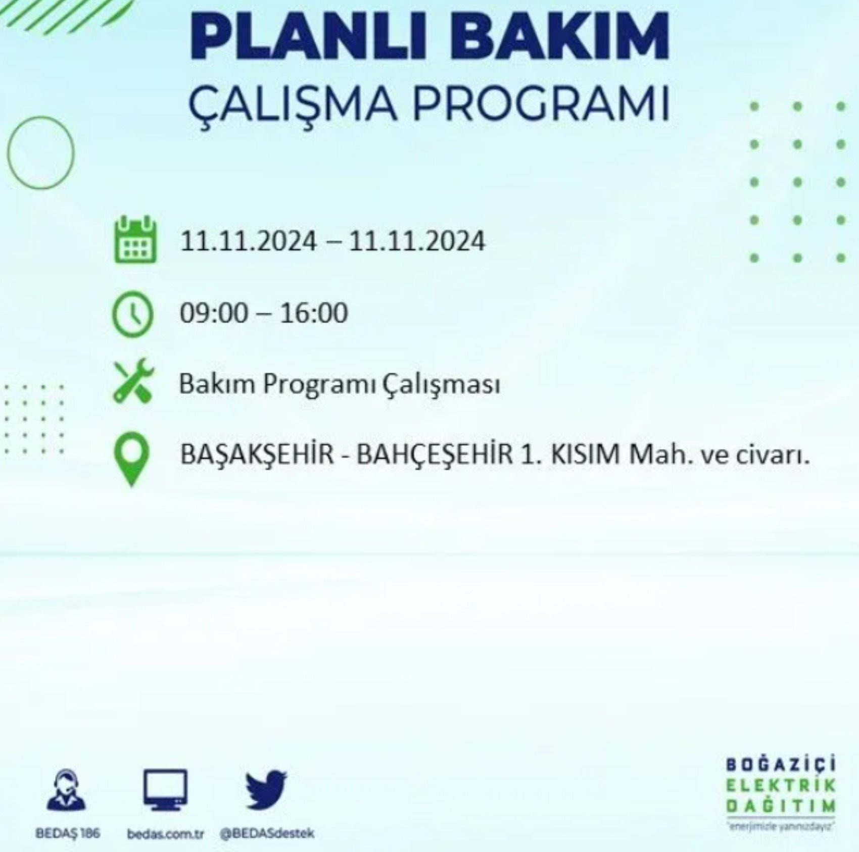 11 Kasim Istanbul Elektrik Kesintisi 33