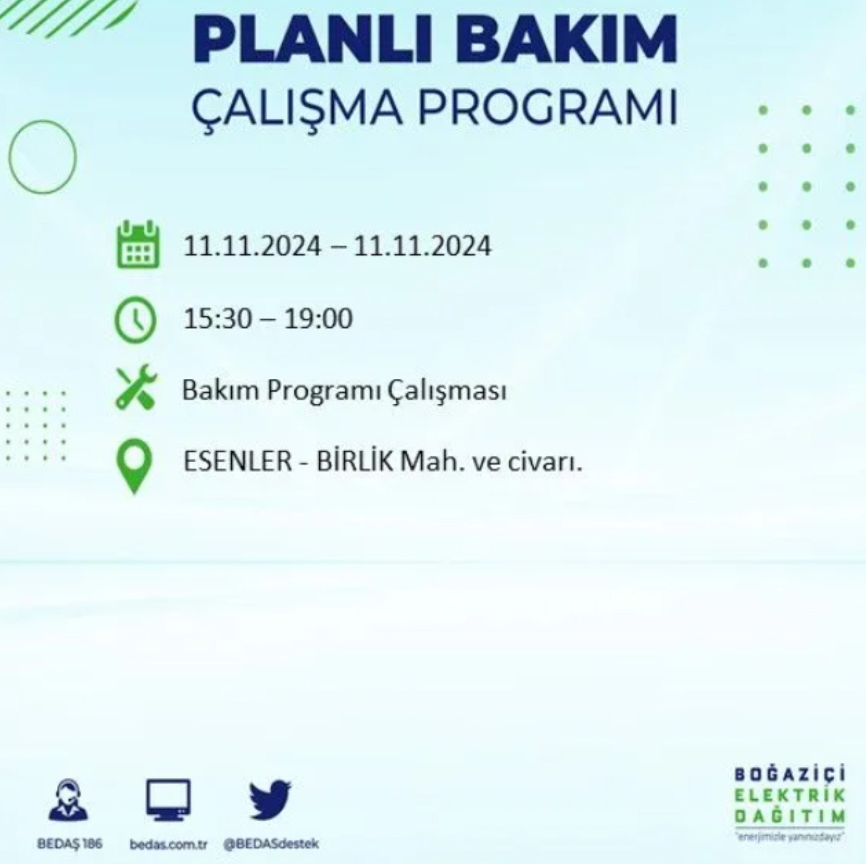 11 Kasim Istanbul Elektrik Kesintisi 45